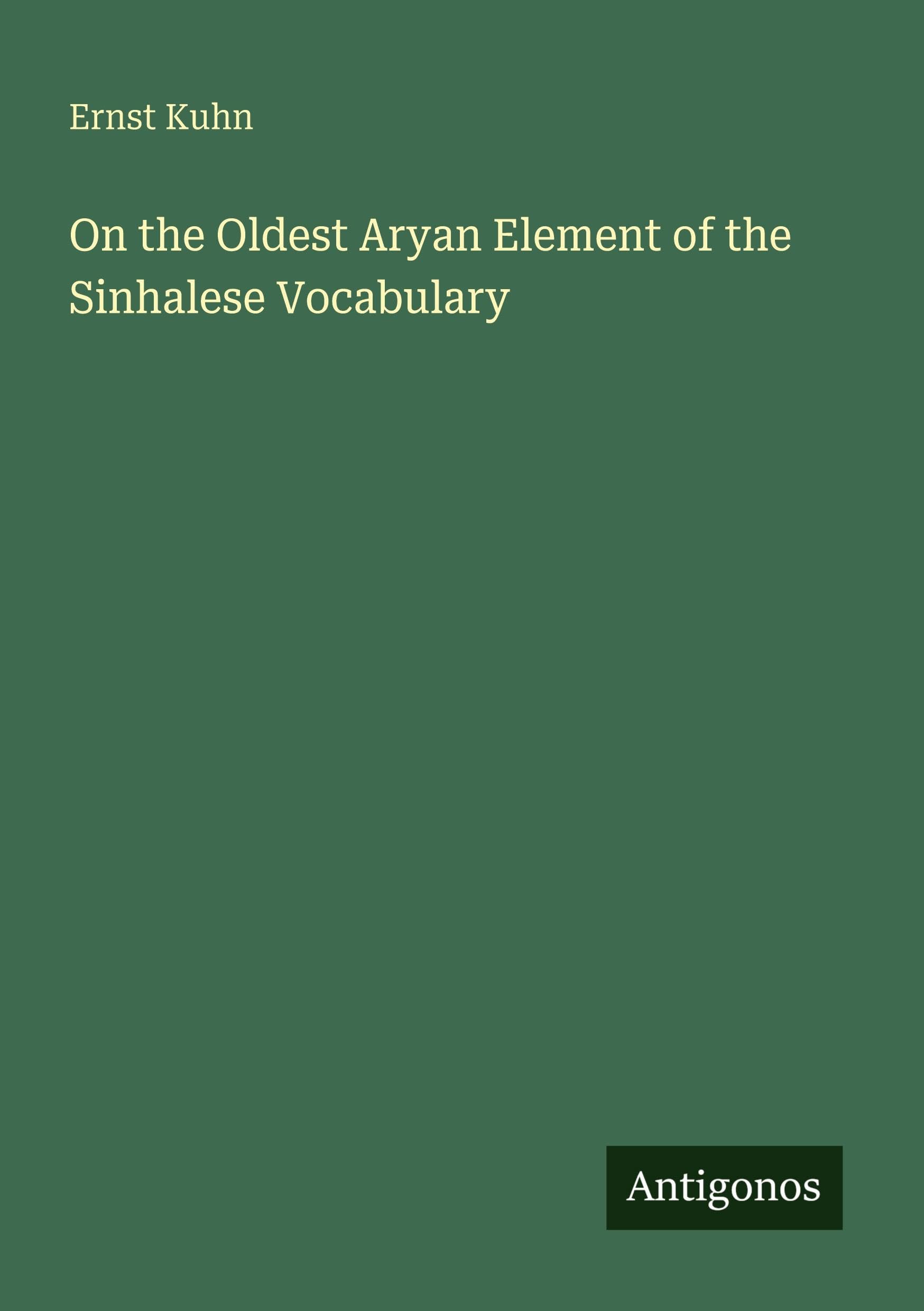 On the Oldest Aryan Element of the Sinhalese Vocabulary