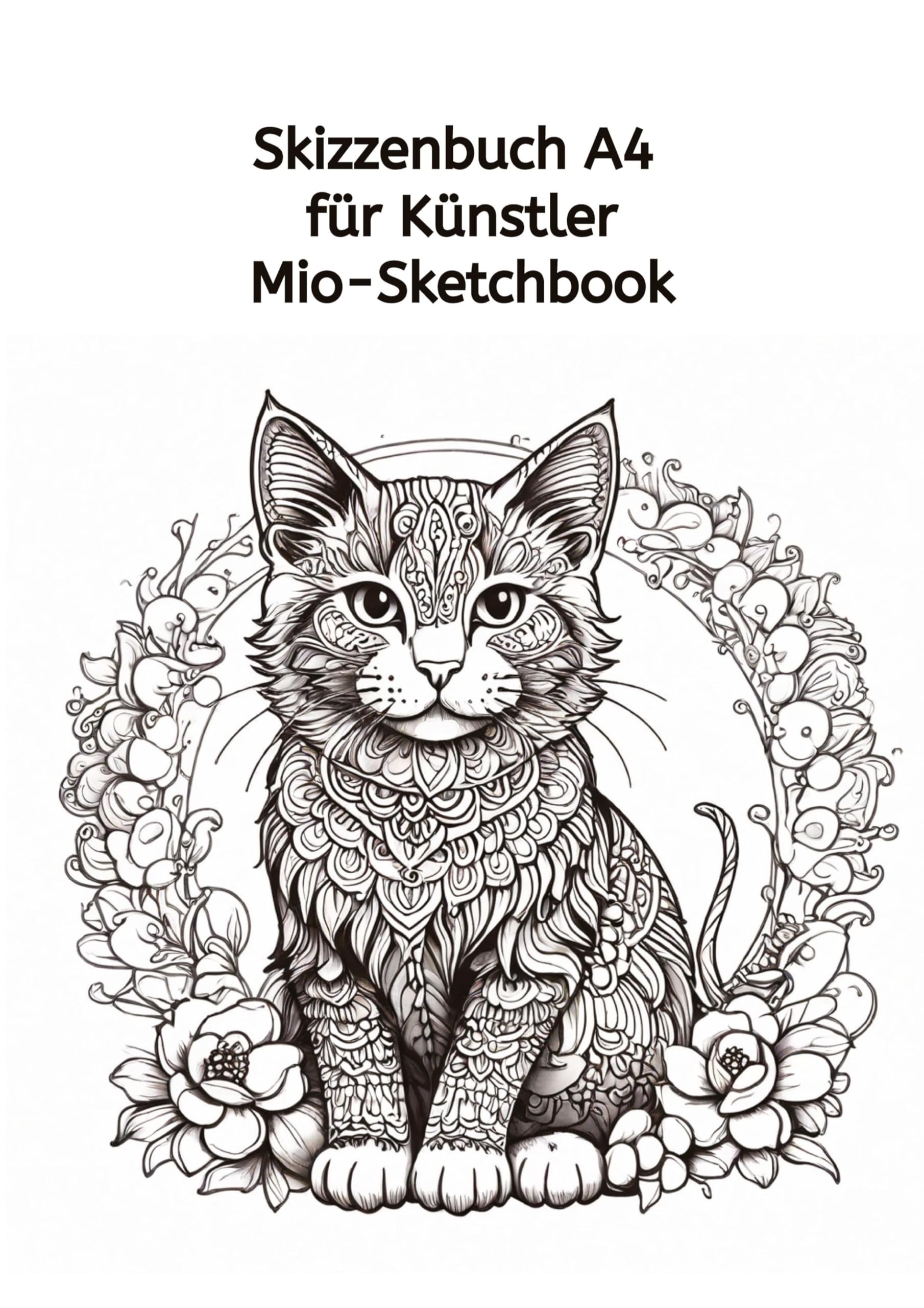 Skizzenbuch A4 für Künstler: Mio Sketchbook 100 Seiten (50 Blatt) - 297cm x 210cm Zeichenblock Papier - Skizzenblock für Skizze Bleistift: DE (Mein Skizzenbuch A4)