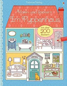 Malen und Stickern: Im Puppenhaus