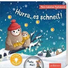 Mein liebstes Pustebuch – Hurra, es schneit!: Pusten & leuchten | Hochwertiges Pappbilderbuch mit Pustefunktion und Licht für Kinder ab 18 Monaten