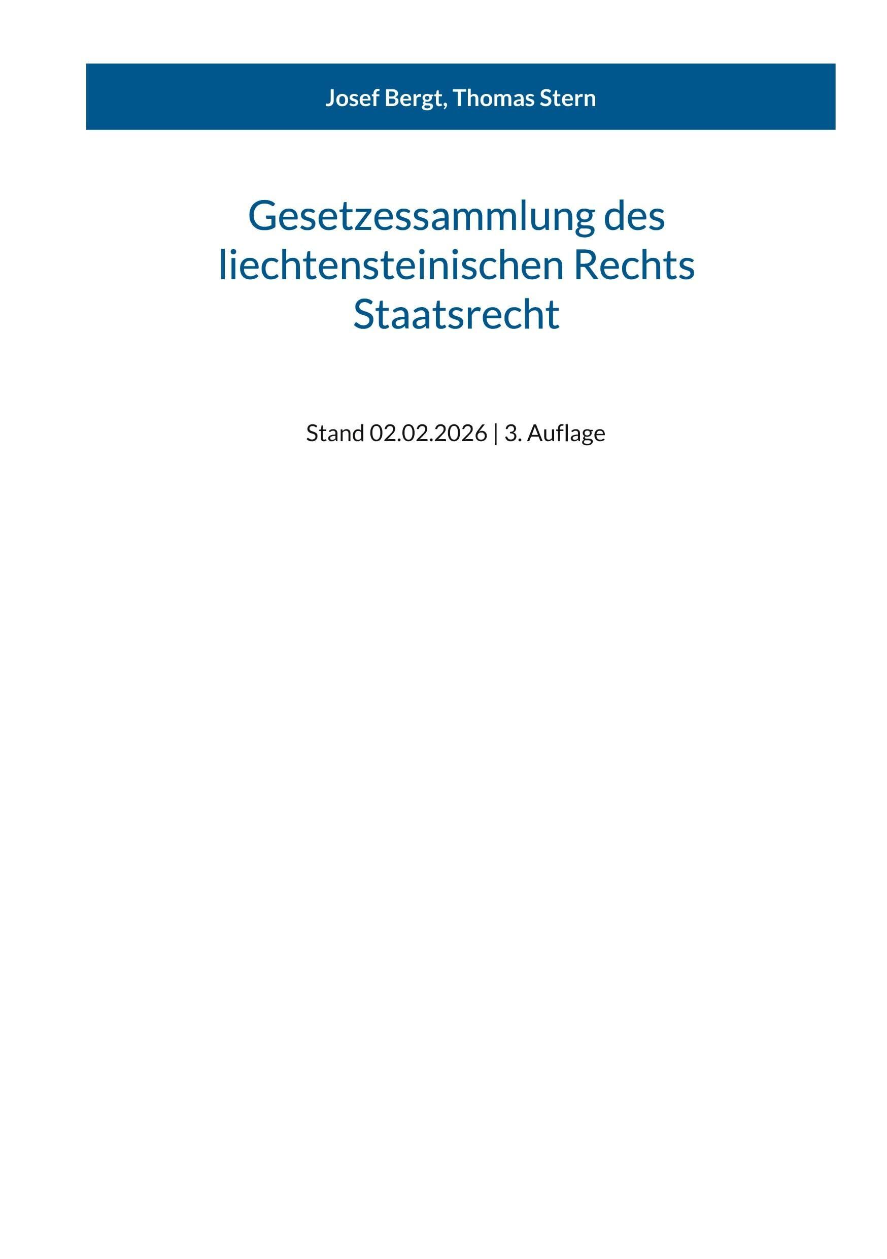 Gesetzessammlung des liechtensteinischen Rechts - Staatsrecht