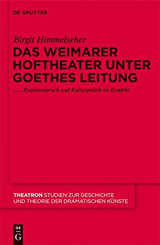 Das Weimarer Hoftheater unter Goethes Leitung: Kunstanspruch und Kulturpolitik im Konflikt (Theatron, Band 56)