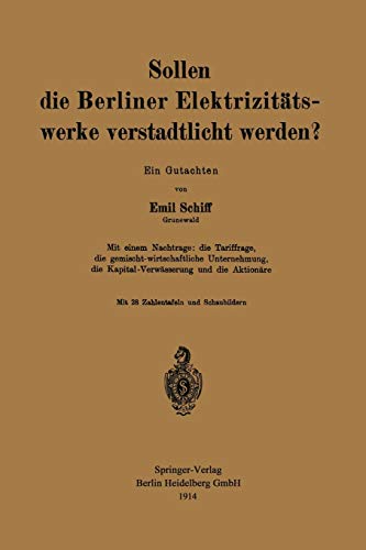 Sollen die Berliner Elektrizitätswerke verstadtlicht werden?: Ein Gutachten