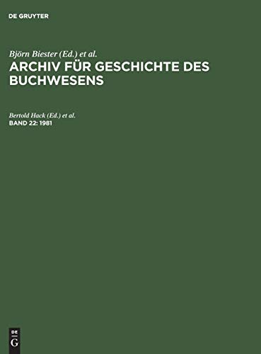 1981 (Archiv für Geschichte des Buchwesens)