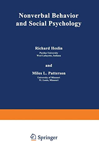 Nonverbal Behavior and Social Psychology (Perspectives in Social Psychology)