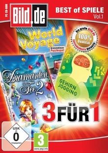Bild.de Best of Spiele Vol. 1 (Diamantenfee 2 / Gehirnjogging / World Voyage) von Intenium/Deutschland spielt | Game | Zustand sehr gut