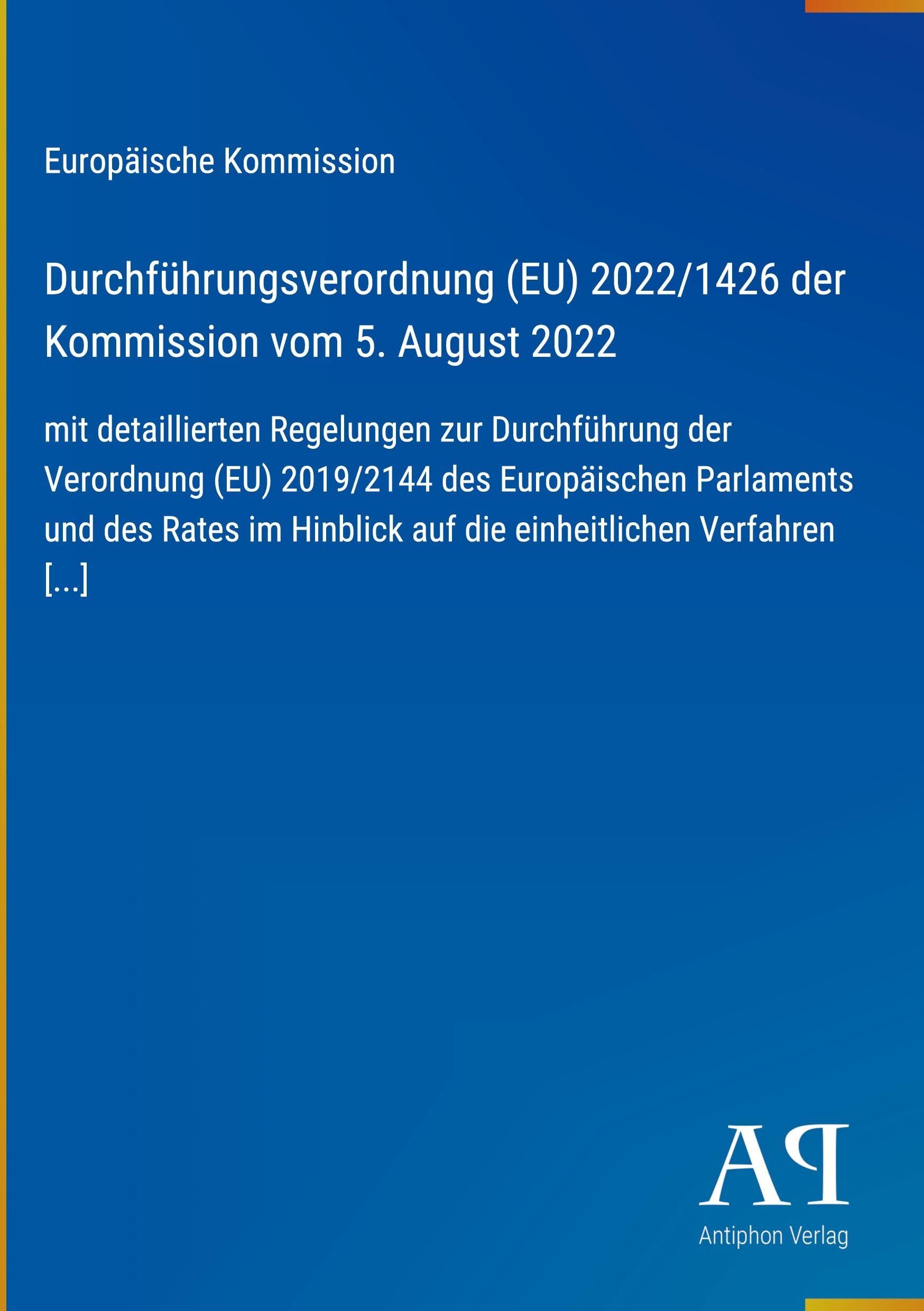 Durchführungsverordnung (EU) 2022/1426 der Kommission vom 5. August 2022