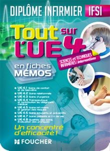 Tout sur l'UE 4 en fiches mémos : sciences et techniques infirmières, interventions : diplôme infirmier IFSI