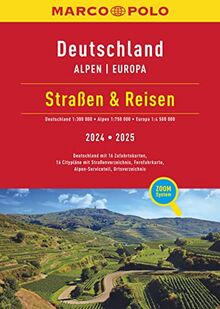 MARCO POLO Straßen & Reisen 2024/2025 Deutschland 1:300.000: Alpen 1:750.000, Europa 1:4,5 Mio.