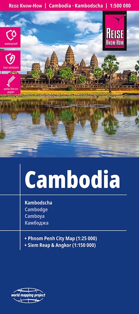 Reise Know-How Landkarte Kambodscha / Cambodia (1:500.000): reiß- und wasserfest (world mapping project)