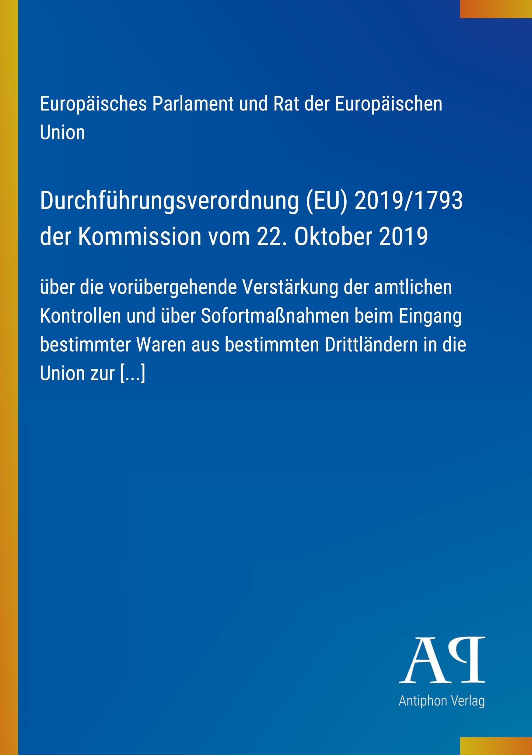Durchführungsverordnung (EU) 2019/1793 der Kommission vom 22. Oktober 2019