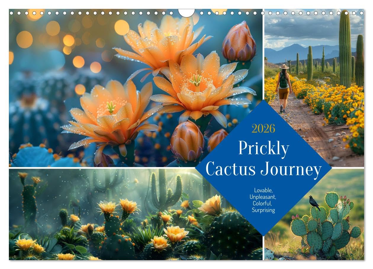 Prickly Cactus Journey (Wall Calendar 2026 DIN A3 landscape), CALVENDO 12 Month Wall Calendar: Flowering spines - An annual journey through cacti