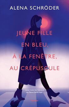 Jeune fille en bleu, à la fenêtre, au crépuscule