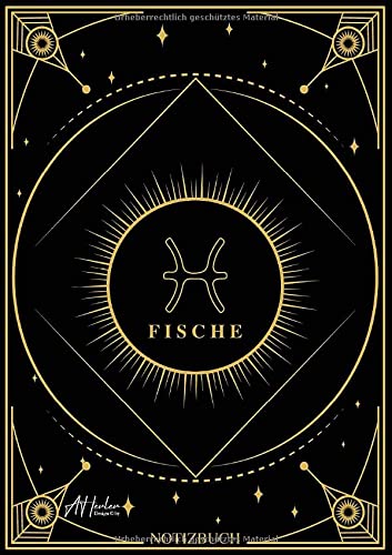 Edles Notizbuch Sternzeichen Fische | Designed by Alfred Herler: Liniertes Notizbuch mit 150 Seiten in edlem Sternzeichen-Design zum niederschreiben ... Notizen, persönlichen Gedanken und Ideen