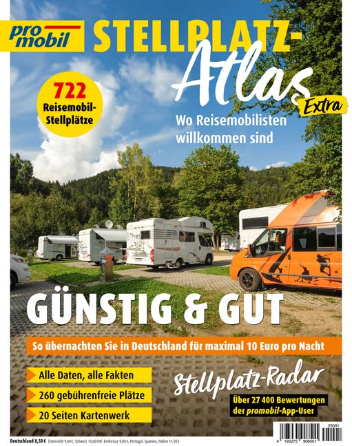 promobil Stellplatz-Atlas 01/2025: Günstig und Gut