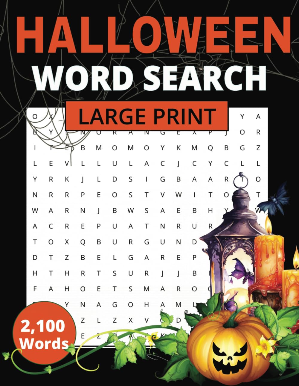 Halloween Word Search: 100 Themed puzzles | 2,100 words | Large Print