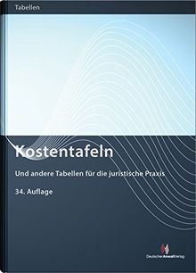 Kostentafeln: und andere Tabellen für die juristische Praxis