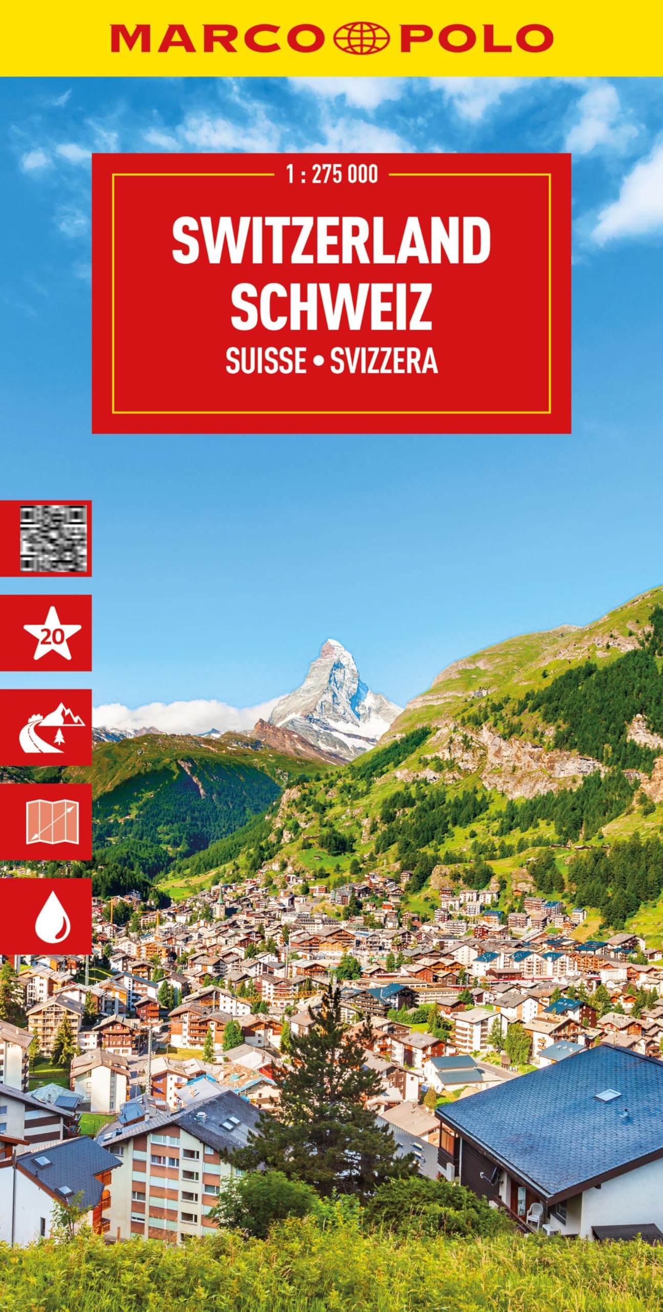 MARCO POLO Reisekarte Schweiz 1:275.000: Straßenkarte und Autokarte mit sehenswerten Strecken, Highlights und digitaler Erweiterung (Marco Polo Maps)