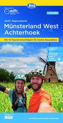 ADFC-Regionalkarte Münsterland West / Flusslandschaft Achterhoek, 1:75.000, mit Tagestourenvorschlägen, reiß- und wetterfest, E-Bike-geeignet, ... und Slinge-Route (ADFC-Regionalkarte 1:75000) von BVA BikeMedia | Buch | Zustand sehr gut