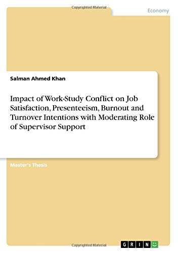 Impact of Work-Study Conflict on Job Satisfaction, Presenteeism, Burnout and Turnover Intentions with Moderating Role of Supervisor Support