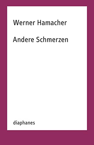Hamacher, Werner: Andere Schmerzen