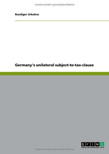 Germany's unilateral subject-to-tax-clause