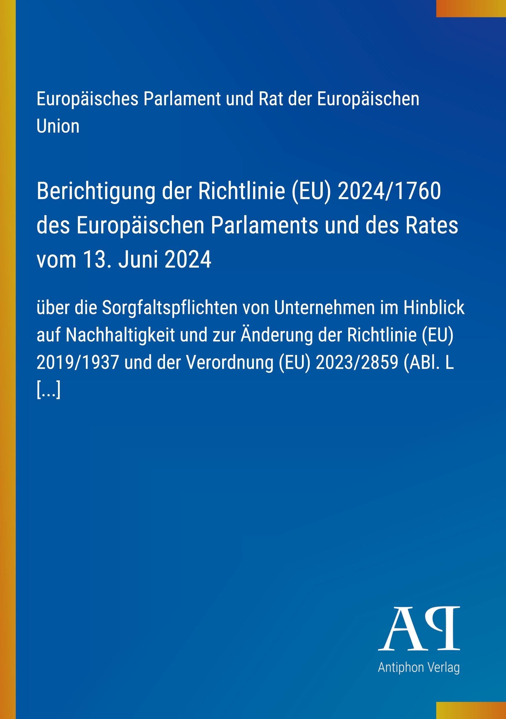 Berichtigung der Richtlinie (EU) 2024/1760 des Europäischen Parlaments und des Rates vom 13. Juni 2024