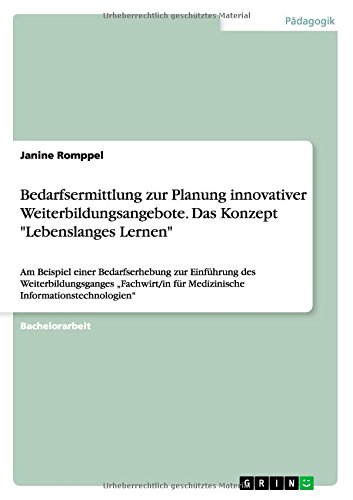 Bedarfsermittlung zur Planung innovativer Weiterbildungsangebote. Das Konzept Lebenslanges Lernen: Am Beispiel einer Bedarfserhebung zur Einführung ... für Medizinische Informationstechnologien