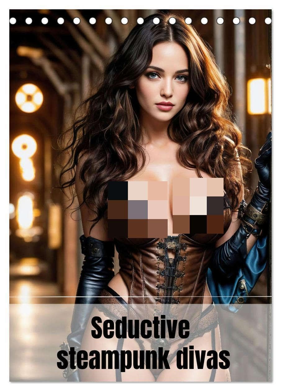 Seductive steampunk divas (Desk Calendar 2026 DIN A5 portrait), CALVENDO 12 Month DeskCalendar: Steampunk sirens of the year