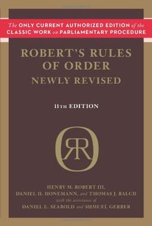 Robert's Rules of Order Newly Revised, 11th edition