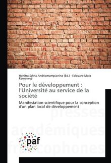 Pour le développement : l'Université au service de la société: Manifestation scientifique pour la conception d'un plan local de développement