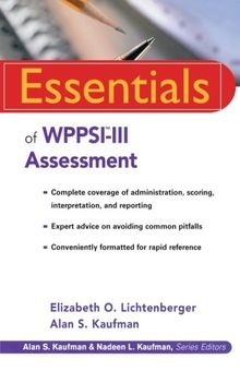 Essentials of Wppsi-III Assessment (Essentials of Psychological Assessment Series)