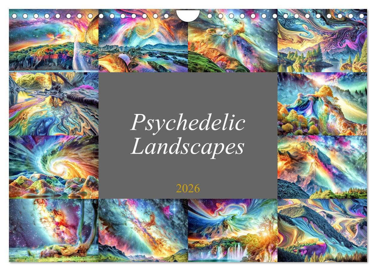 Psychedelic Landscapes (Wall Calendar 2026 DIN A4 landscape), CALVENDO 12 Month Wall Calendar: Landscape in a Color Kaleidoscope of Imagination