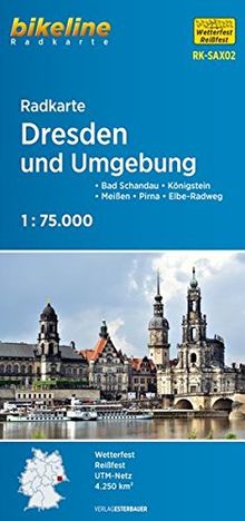 Radkarte Dresden und Umgebung (RK-SAX02): Bad Schandau - Königstein - Meißen - Pirna - Elbe-Radweg