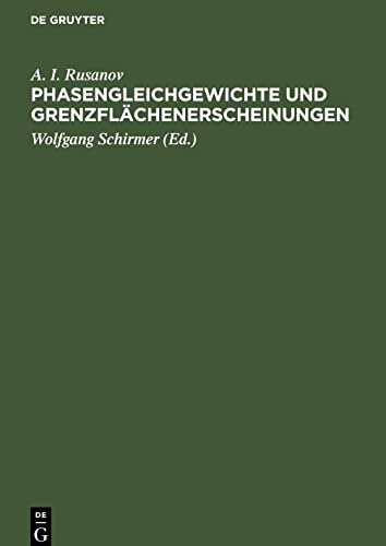Phasengleichgewichte und Grenzflächenerscheinungen