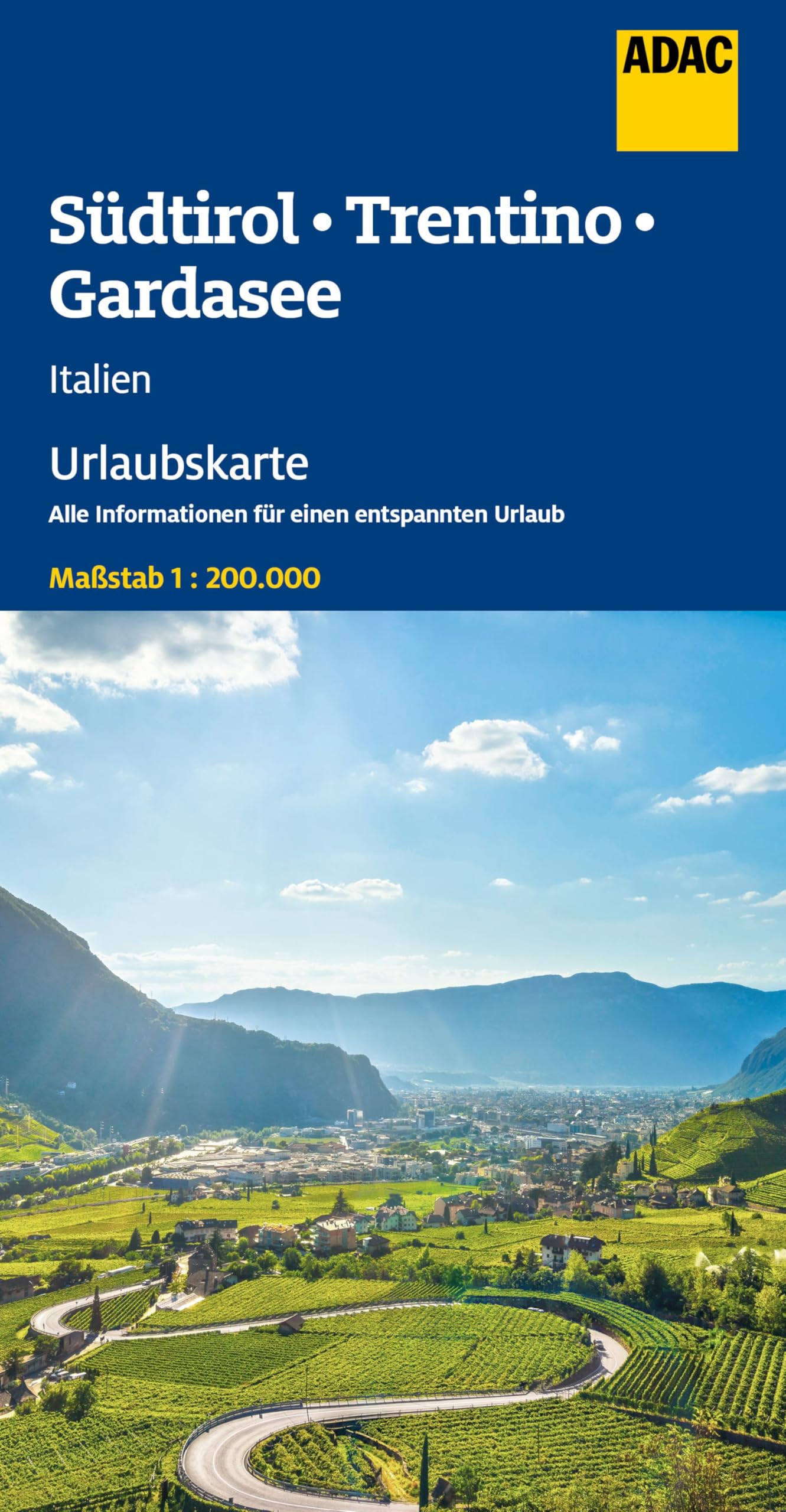 ADAC Urlaubskarte Südtirol Trentino Gardasee 1200000