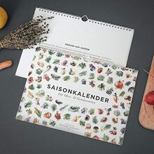 Ringkalender in A4 als Saisonkalender Obst & Gemüse: 101 farbige Illustrationen der gängigsten Obst- und Gemüsesorten