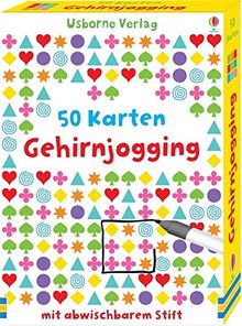 Gehirnjogging: 50 Karten mit abwischbarem Stift