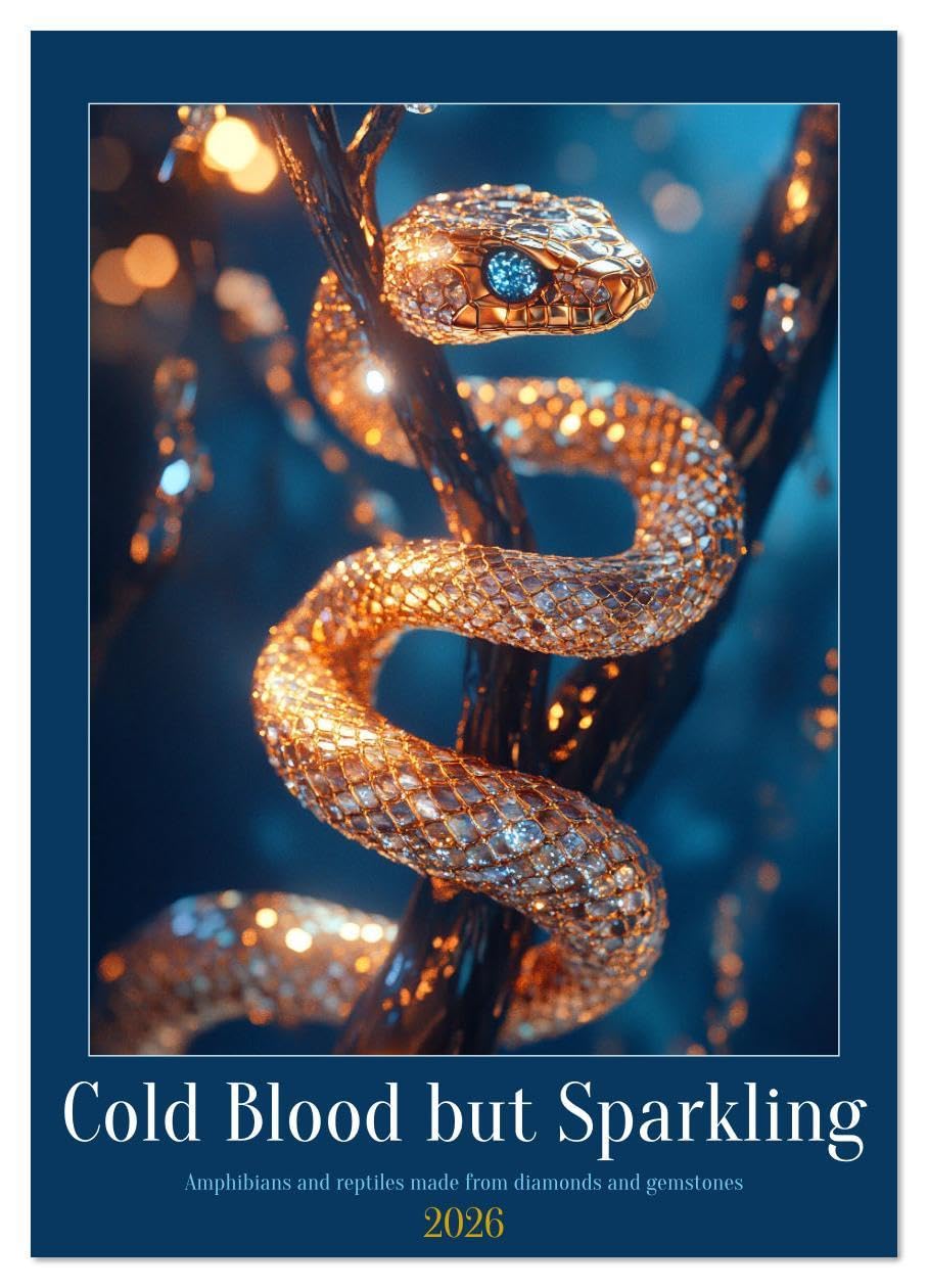 Cold Blood but Sparkeling (Wall Calendar 2026 DIN A4 portrait), CALVENDO 12 Month Wall Calendar: If nature shone in gold and precious stones