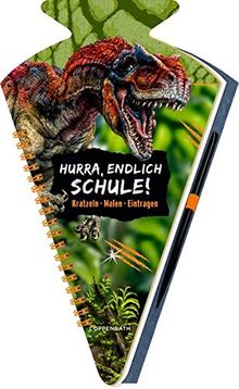 Schultüten-Kratzelbuch - T-REX World - Hurra, endlich Schule!: Kratzeln, Malen, Eintragen | Buch | Zustand sehr gut