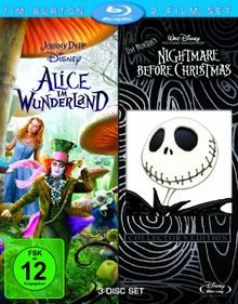 Tim Burton 2-Film-Set (3 Discs): Alice im Wunderland/Nightmare before Christmas [Blu-ray]