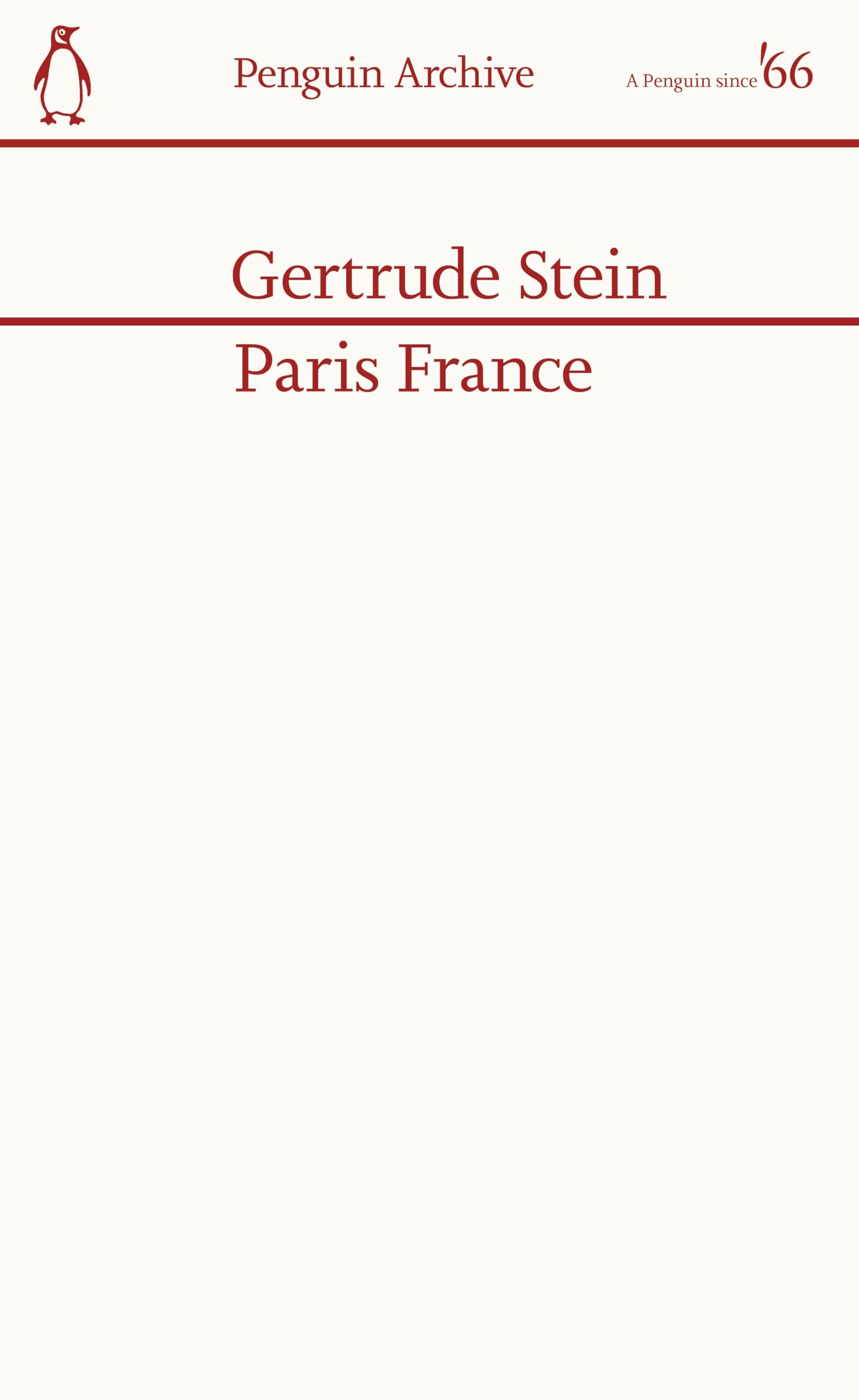 Paris France, Gertrude Stein (Penguin Archive)