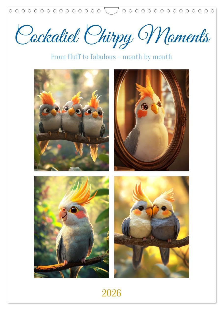 Cockatiel Chirpy Moments (Wall Calendar 2026 DIN A3 portrait), CALVENDO 12 Month Wall Calendar: Cockatiels at their loudest and cutest