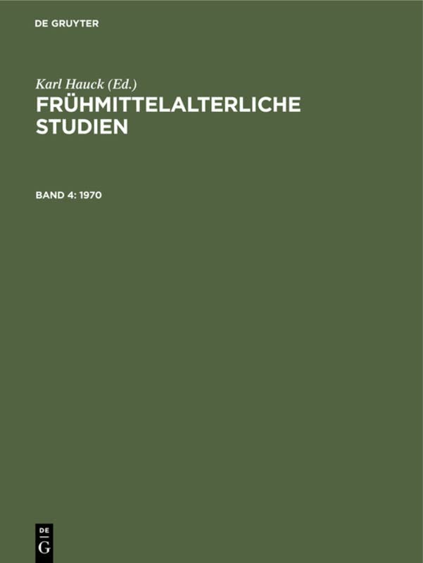1970 (Frühmittelalterliche Studien)