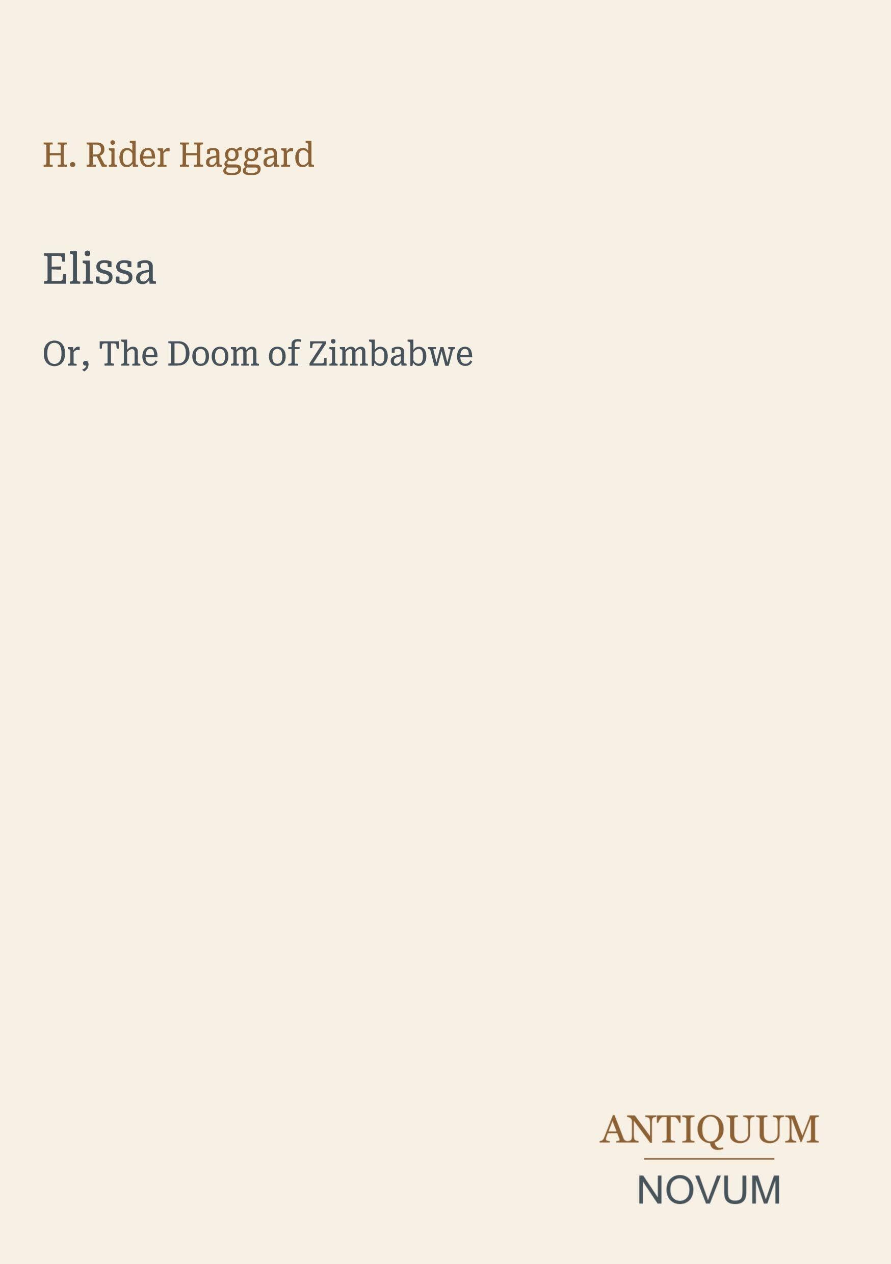 Elissa: Or, The Doom of Zimbabwe