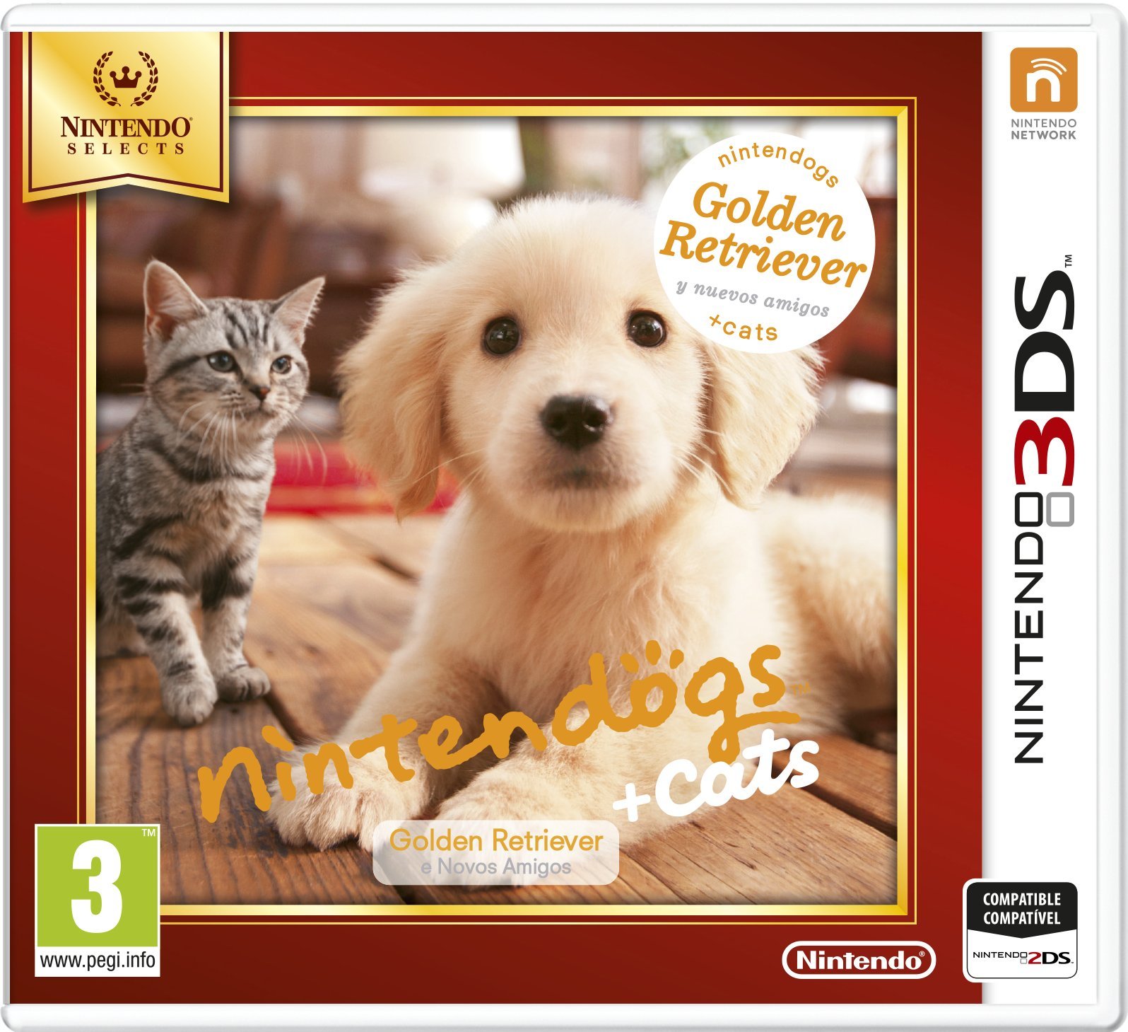 Nintendo Nintendogs + Cats Golden Retriever Select 3DS