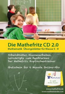 Die Mathefritz CD 2.0 - Mathematik Übungsblätter für Klasse 5-9  (PC+Mac+Linux)