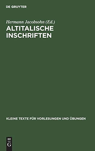 Altitalische Inschriften (Kleine Texte für Vorlesungen und Übungen, 57, Band 57)