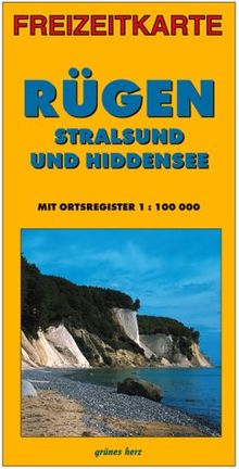 Freizeitkarte Rügen und Hiddensee: Mit Stralsund und Greifswald. Mit Ortsregister. Maßstab 1:100.000.