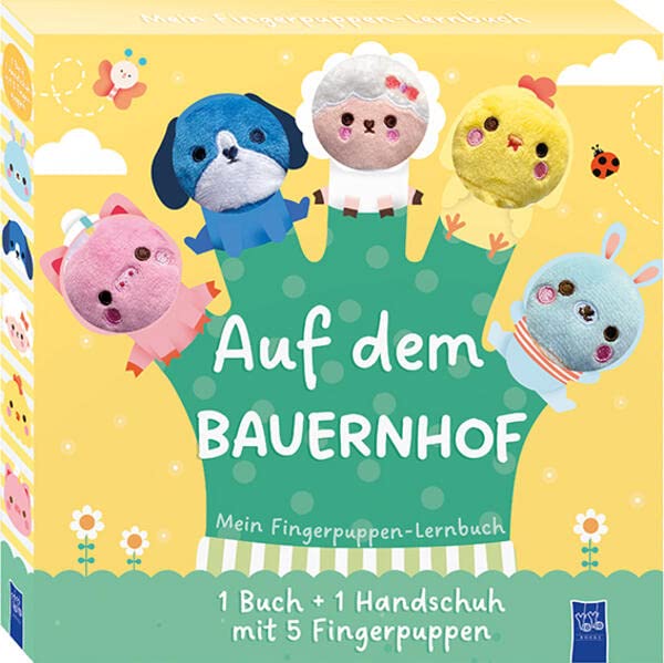 Mein Fingerpuppen-Lernbuch - Auf dem Bauernhof: (Box mit 1 Buch + 1 Handschuh mit 5 Fingerpuppen)